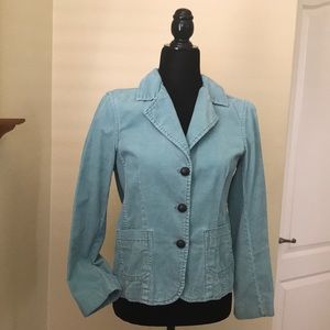 Aqua Blue Corduroy Ladies Jacket.